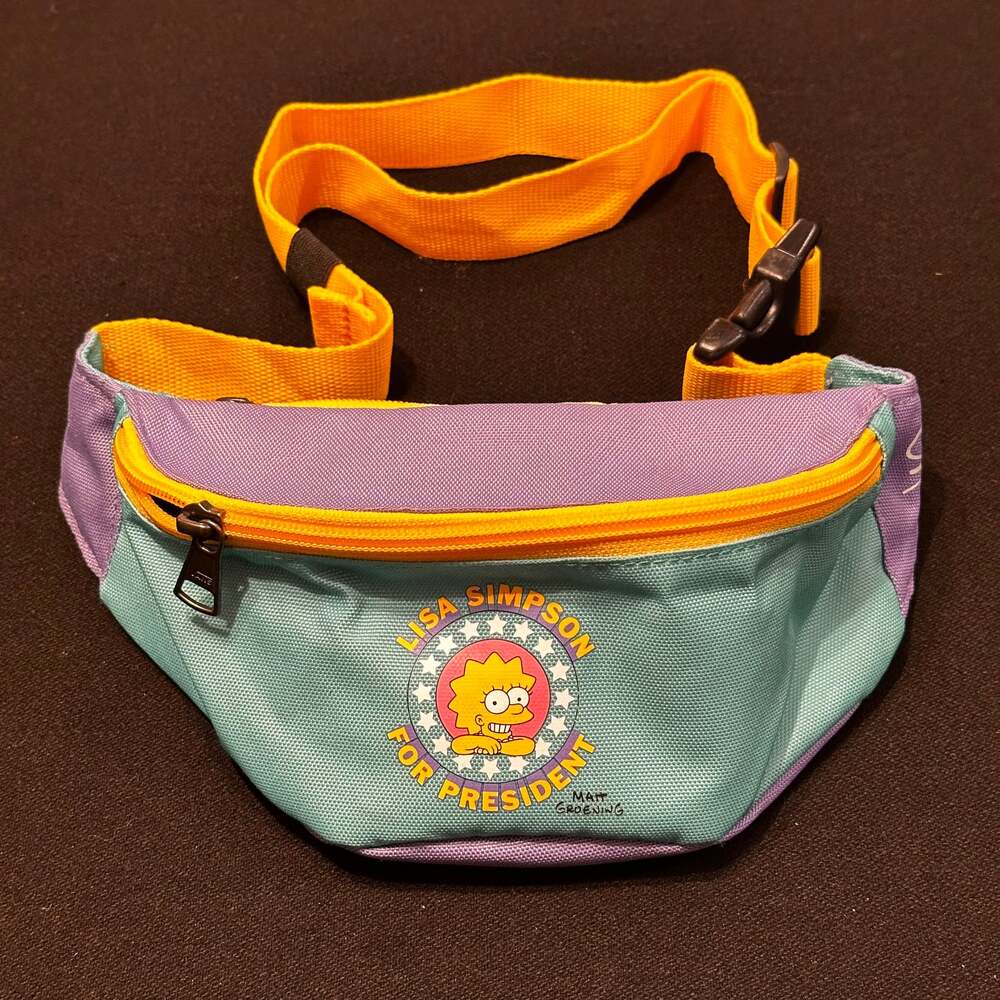 Lisa Simpson 'For President' Colorblock Waist Bag - Purple/Teal